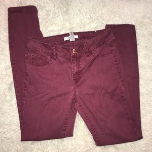 maroon skinny jeans